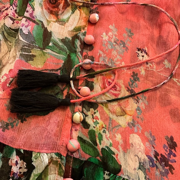 NWT$358 Johnny Was Jade Adore Silk Chiffon Mini Dress SMALL - Picture 12 of 13